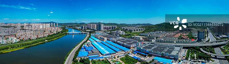 锦州 太和区 科技路 新区 小凌河 航拍图片素材