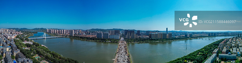 锦州 太和区 科技路 新区 小凌河 航拍图片素材