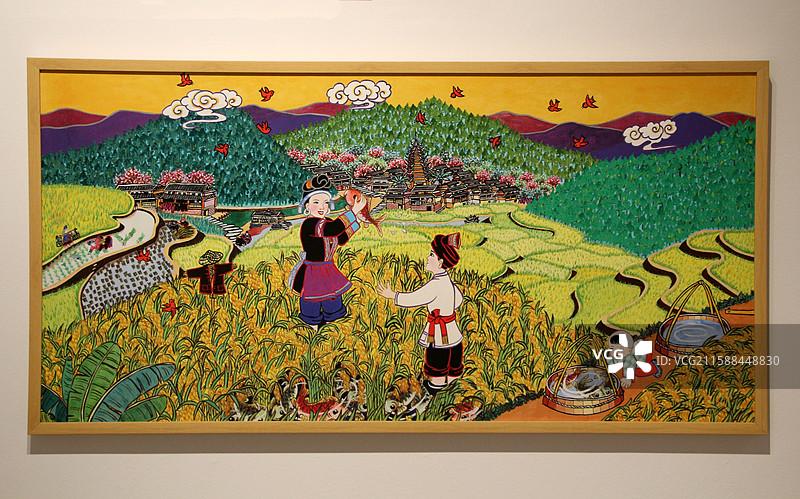 中华艺术宫 —— 首届中国乡土绘画（农民画）作品展览：禾花香图片素材