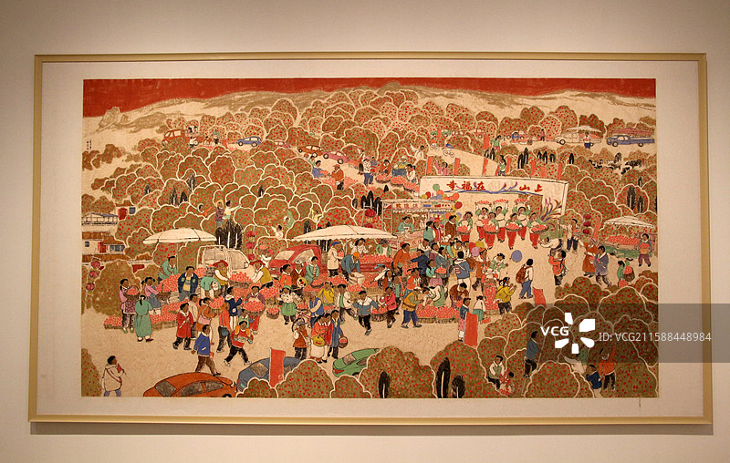 中华艺术宫 —— 首届中国乡土绘画（农民画）作品展览：幸福在麓棠山上图片素材