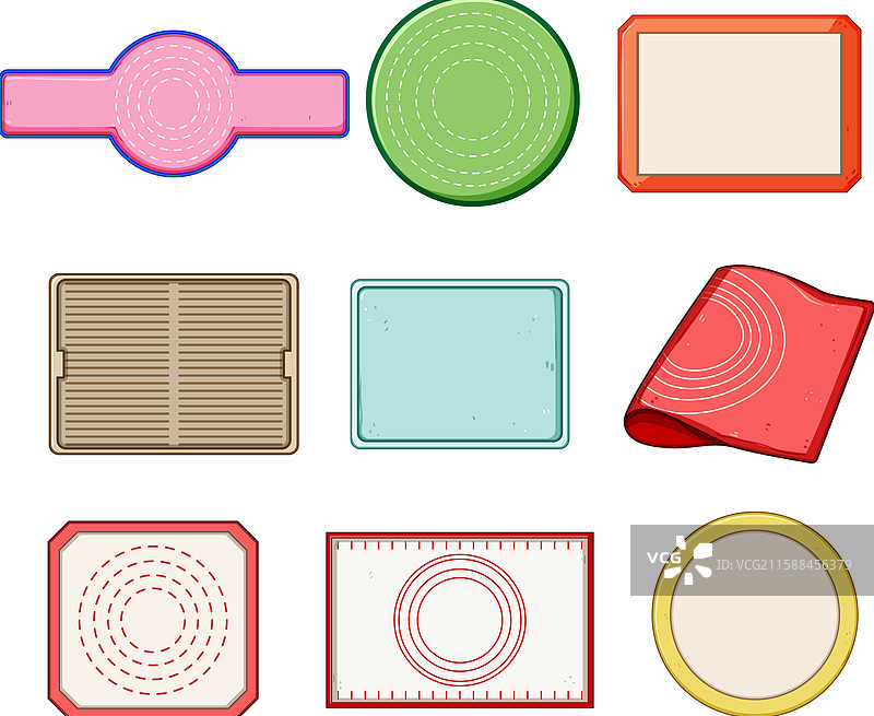 卡通硅胶烘焙垫套装图片素材