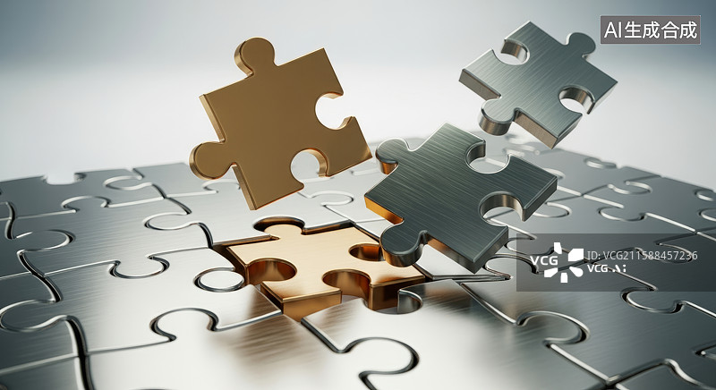 【AI数字艺术】拼图块拼接体现协作整合图片素材