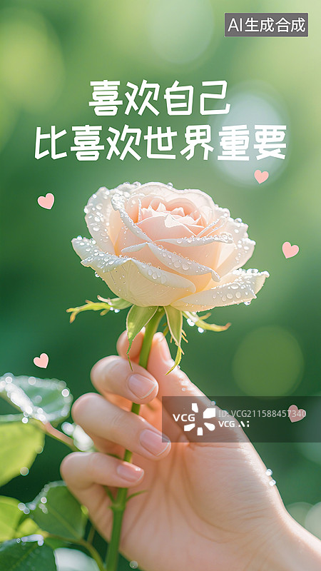 【AI数字艺术】手拿玫瑰花束图片素材