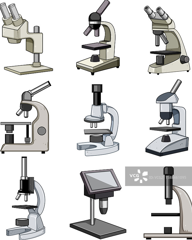 卡通显微镜套装图片素材