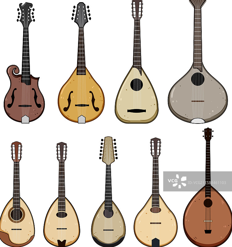 卡通曼陀林套装图片素材