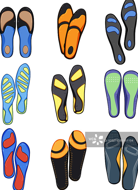卡通鞋垫套装图片素材