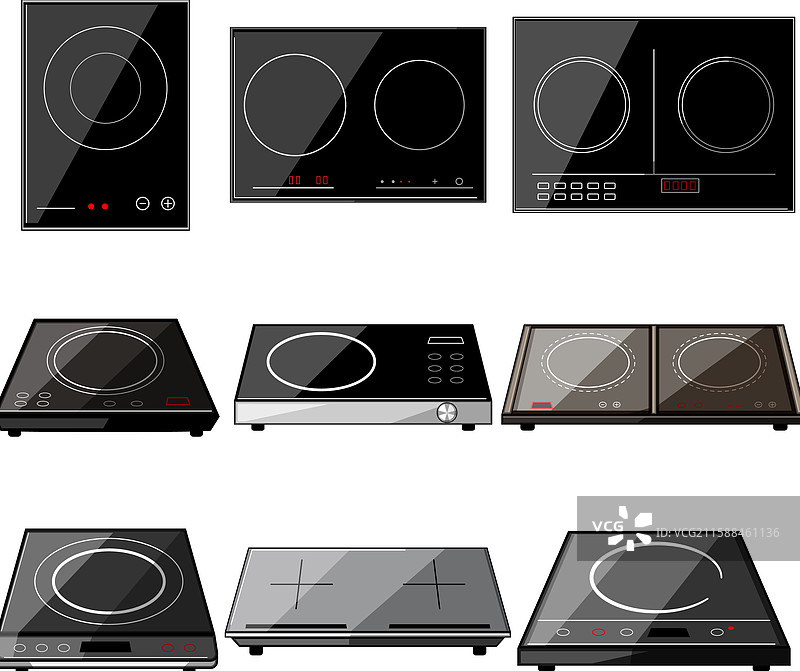 卡通电磁炉套装图片素材