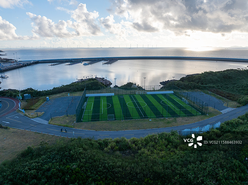 浙江宁波象山松兰山清晨航拍景色图片素材