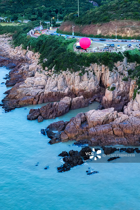 浙江宁波象山松兰山清晨航拍景色图片素材