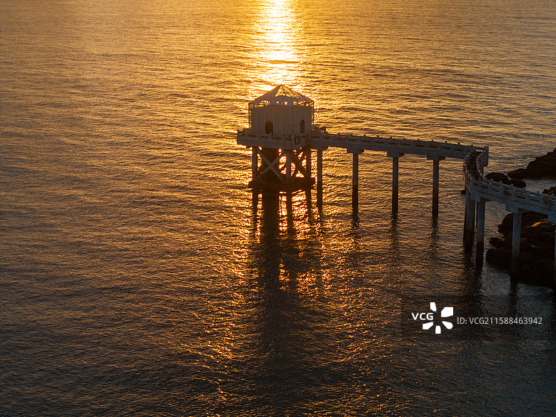 浙江宁波象山松兰山清晨航拍景色图片素材