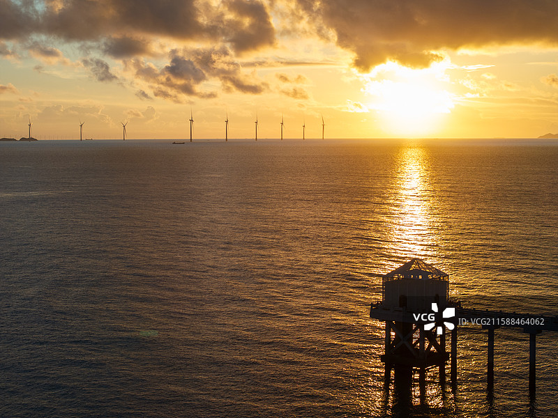 浙江宁波象山松兰山清晨航拍景色图片素材