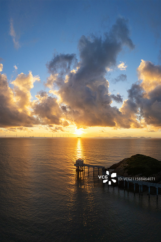 浙江宁波象山松兰山清晨航拍景色图片素材