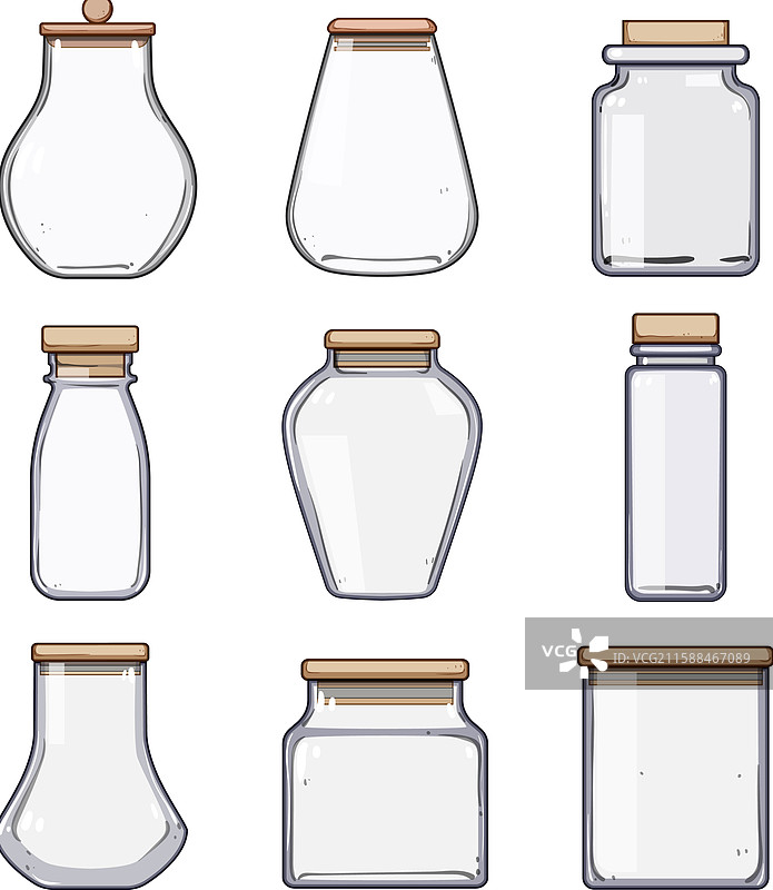 环保罐子套装卡通图案图片素材