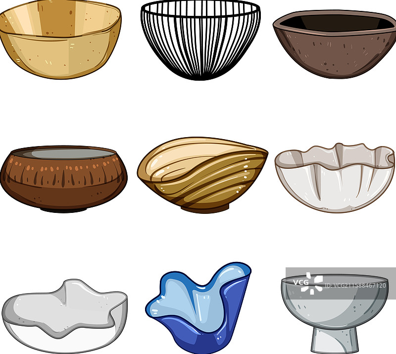 卡通装饰碗套装图片素材