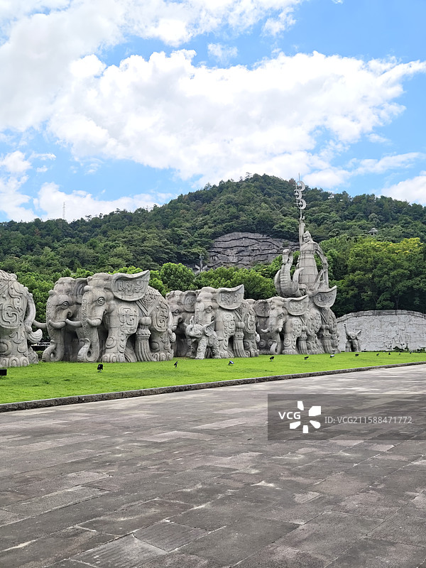 绍兴上虞中华孝德园舜耕群雕图片素材