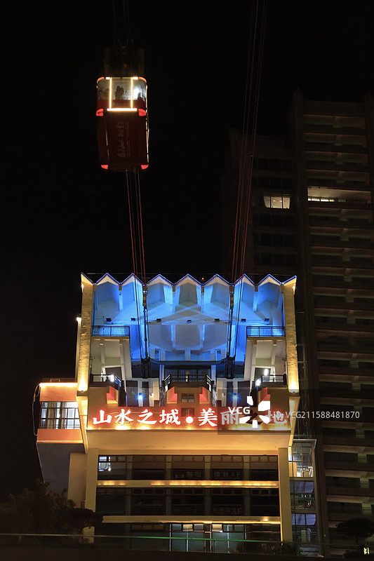 重庆长江索道夜晚图片素材
