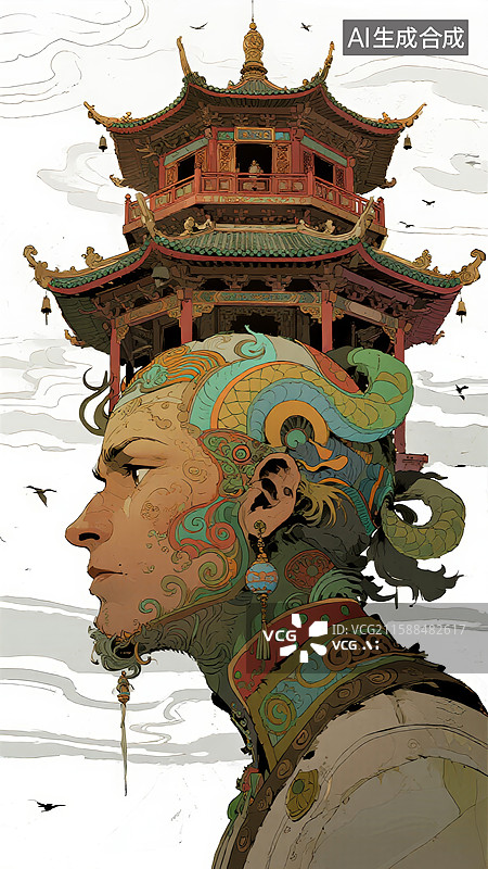 【AI数字艺术】神秘东方幻想图片素材