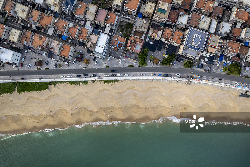 福建省漳州市东山岛澳角村滨海渔村人文景观航拍图片素材