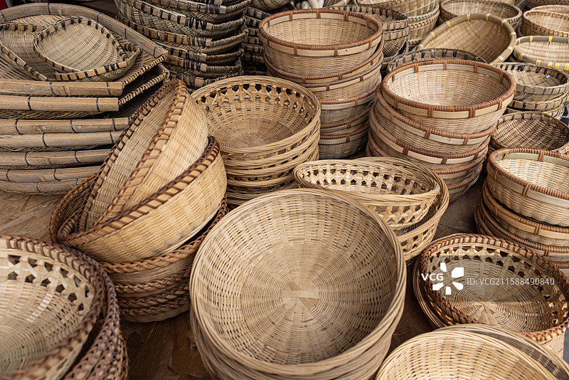 竹编工艺品图片素材