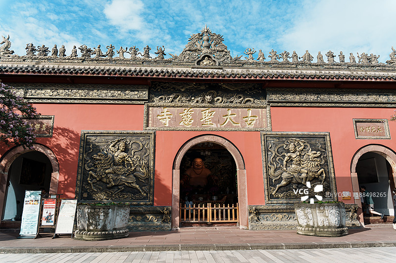 成都大慈寺 大慈寺，也叫古大圣慈寺，位于四川省成都市锦江区蜀都大道大慈寺路图片素材