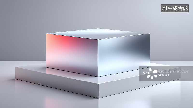 【AI数字艺术】发光立方体场景图片素材