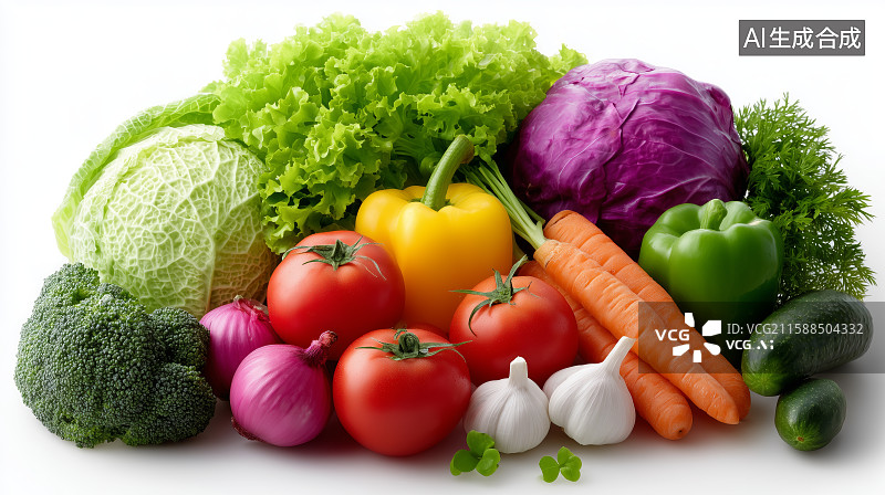 【AI数字艺术】新鲜蔬菜组合图片素材