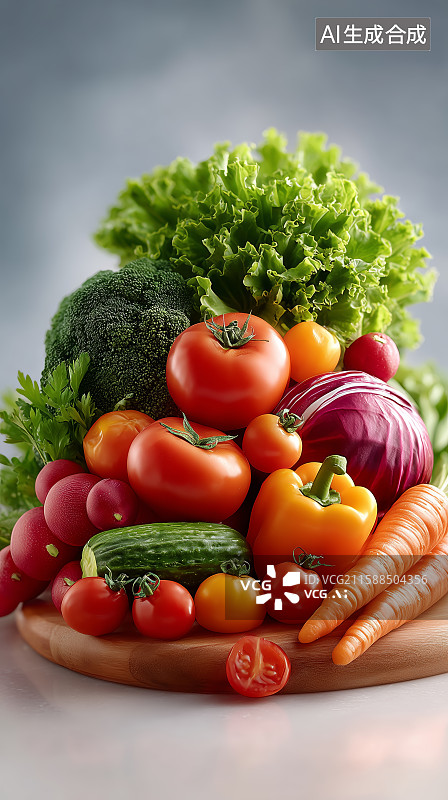 【AI数字艺术】新鲜蔬菜组合图片素材
