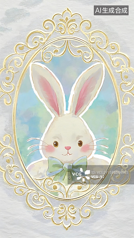 【AI数字艺术】可爱兔子画像图片素材