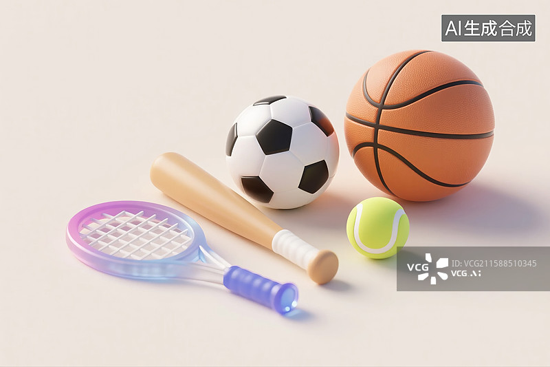 【AI数字艺术】3D多样运动器材集合图片素材