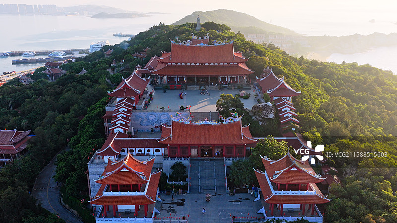 湄洲岛妈祖庙航拍图片素材