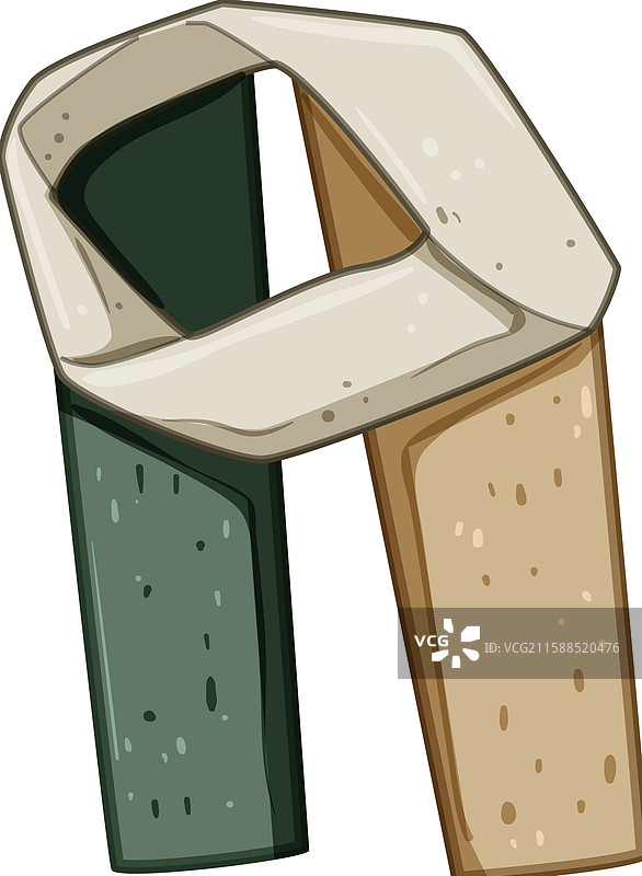 勺子女郎围巾卡通图案图片素材