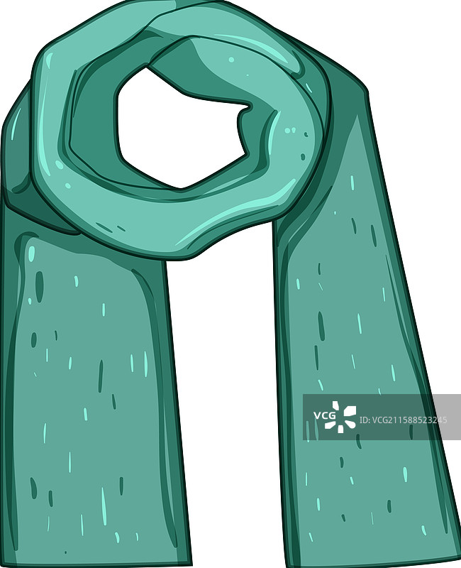 友好的女性卡通人物戴着围巾图片素材