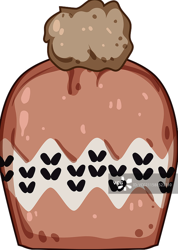 香槟色冬季针织帽卡通图案图片素材