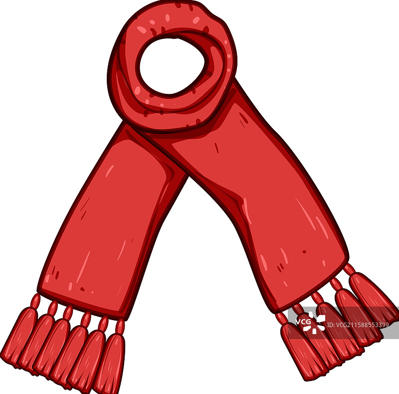 卡通小孩穿着围巾的服装图片素材