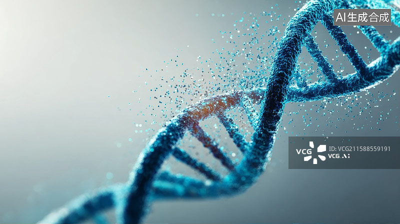 【AI数字艺术】DNA细胞分子结构，生命科学 。生物技术，生物科学图片素材