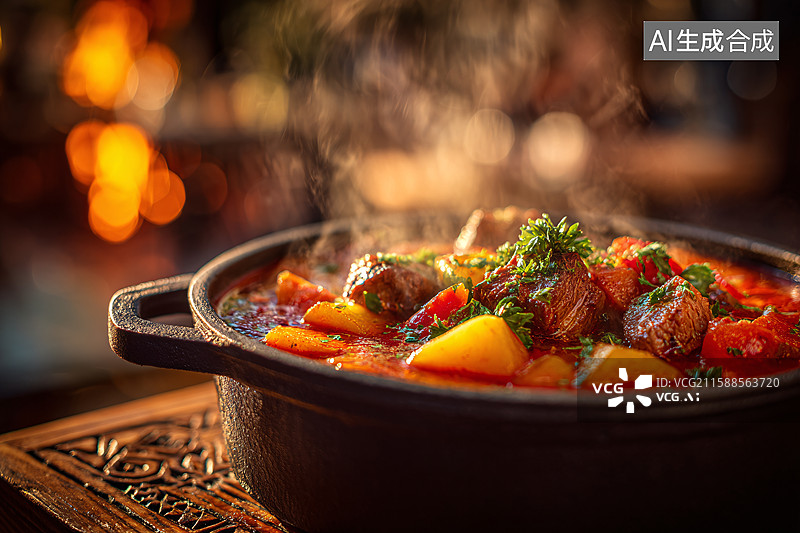 【AI数字艺术】热气腾腾的炖牛肉图片素材