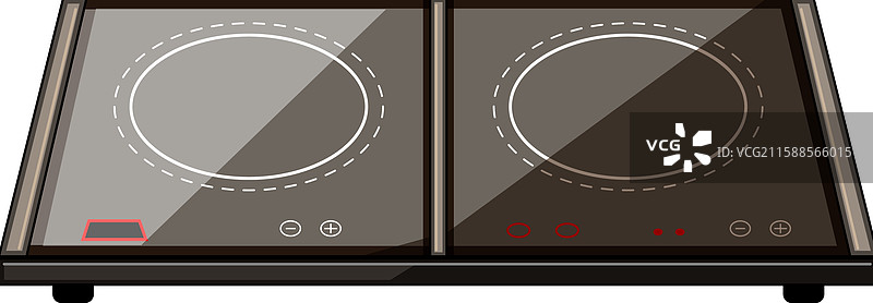 香槟色的电磁炉卡通图案图片素材