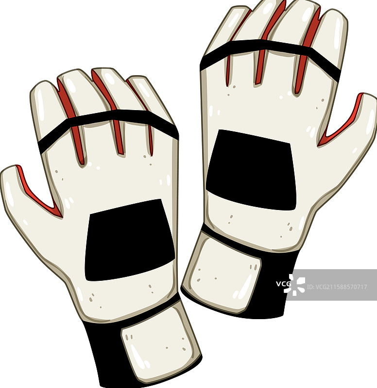 卡通风格的守门员手套图片素材