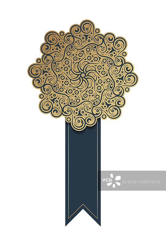 金色丝带曼荼罗风格设计图片素材