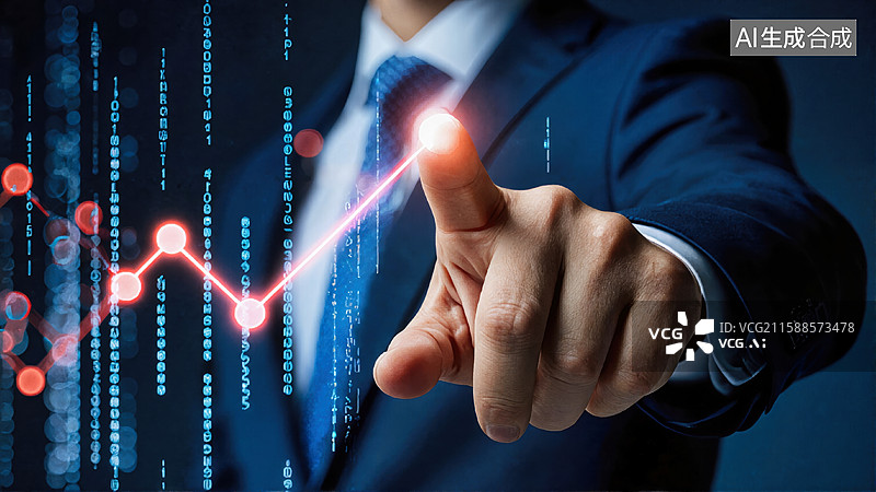 【AI数字艺术】商业数据增长图片素材