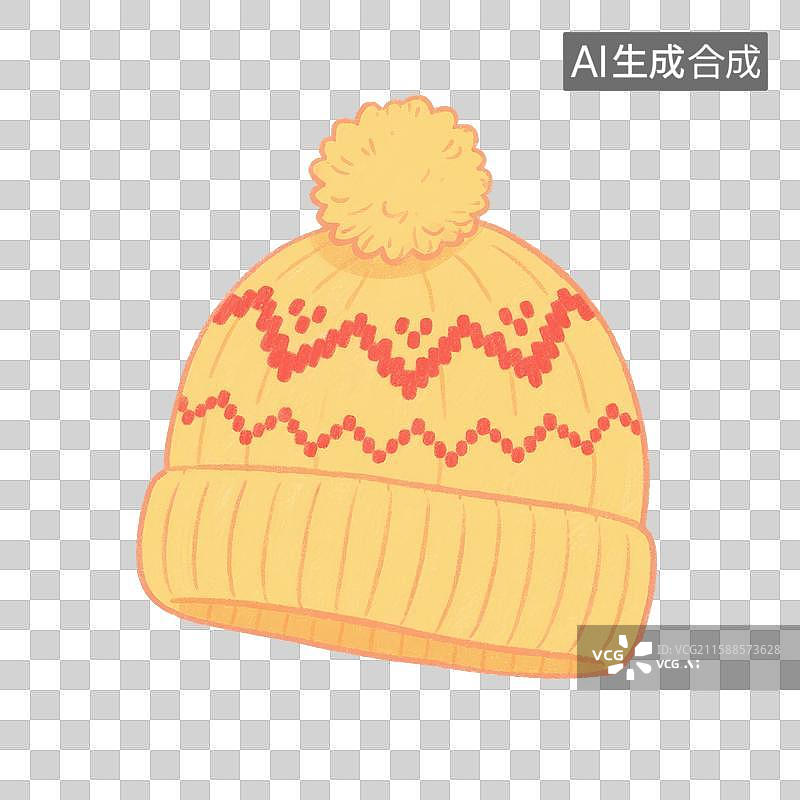 【AI数字艺术】治愈系手绘插画，毛线针织帽子，秋天，冬天，免抠元素图片素材