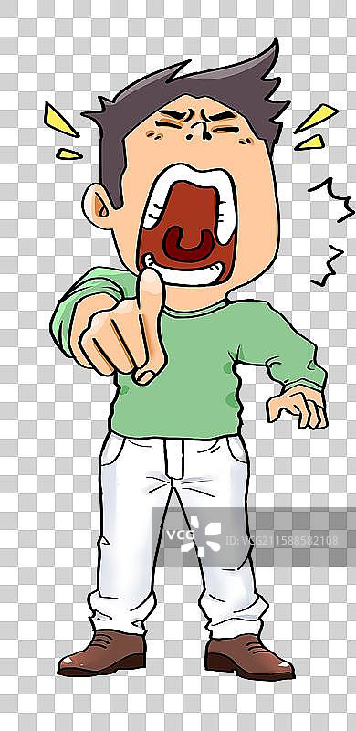 怒吼大声咒骂的男子图片素材