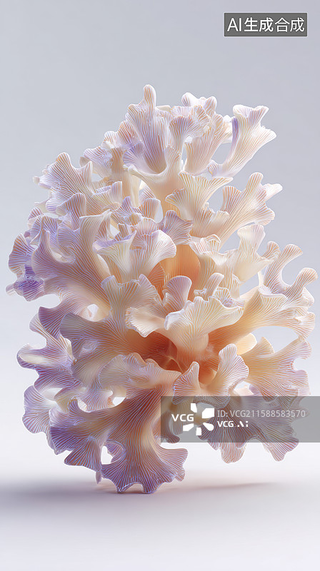 【AI数字艺术】色彩斑斓的珊瑚状贝壳图片素材