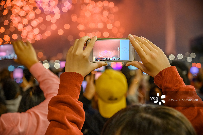 澳门跨年烟花表演图片素材