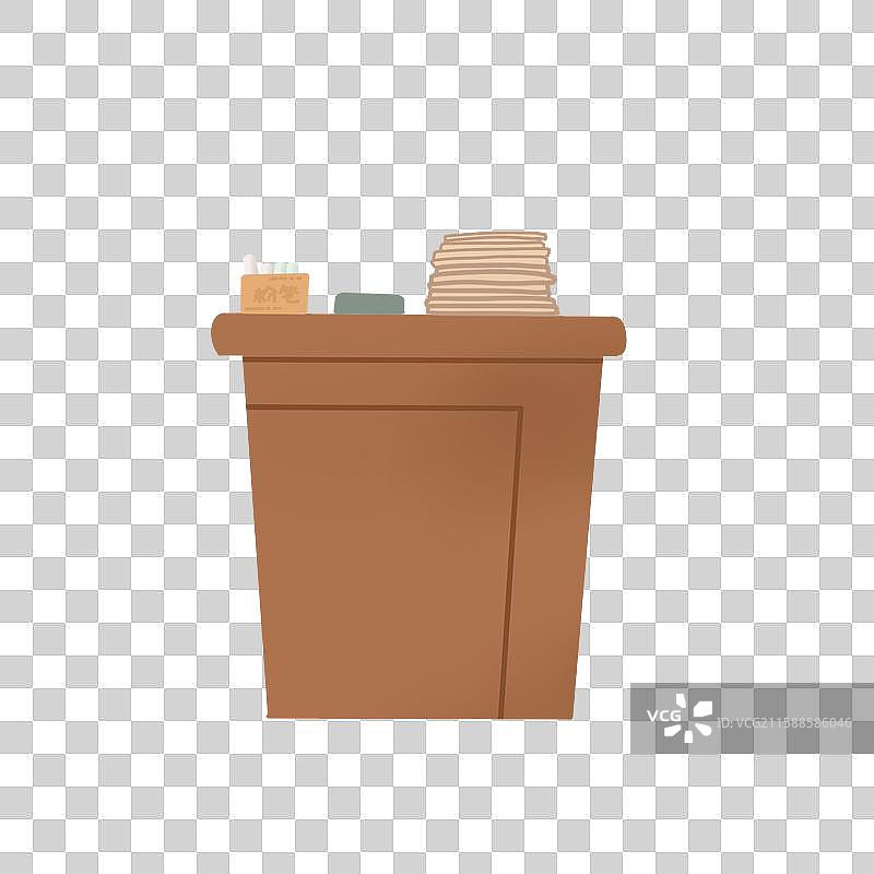 棕色讲台插画图片素材