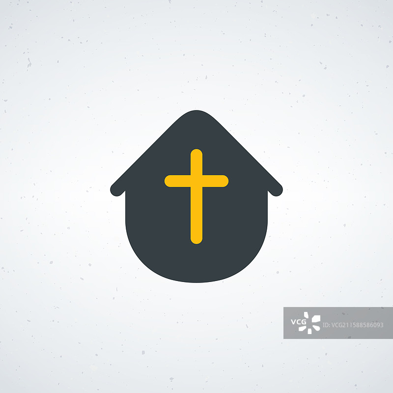 简单的基督教教堂图标，带有十字架图片素材