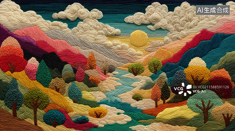 【AI数字艺术】自然风景插画图片素材