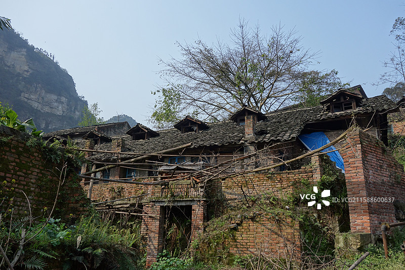 四川省乐山市犍为县芭沟镇芭蕉沟：中英老街英式民居图片素材