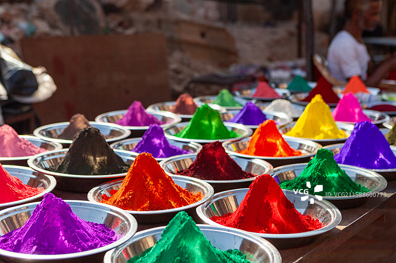 印度传统人体彩绘汉娜，海纳原材料粉末摄影图片图片素材