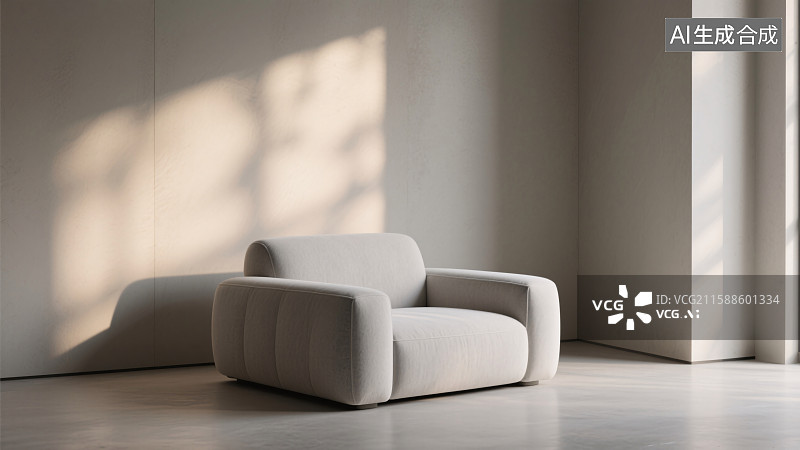 【AI数字艺术】光影下的现代沙发图片素材